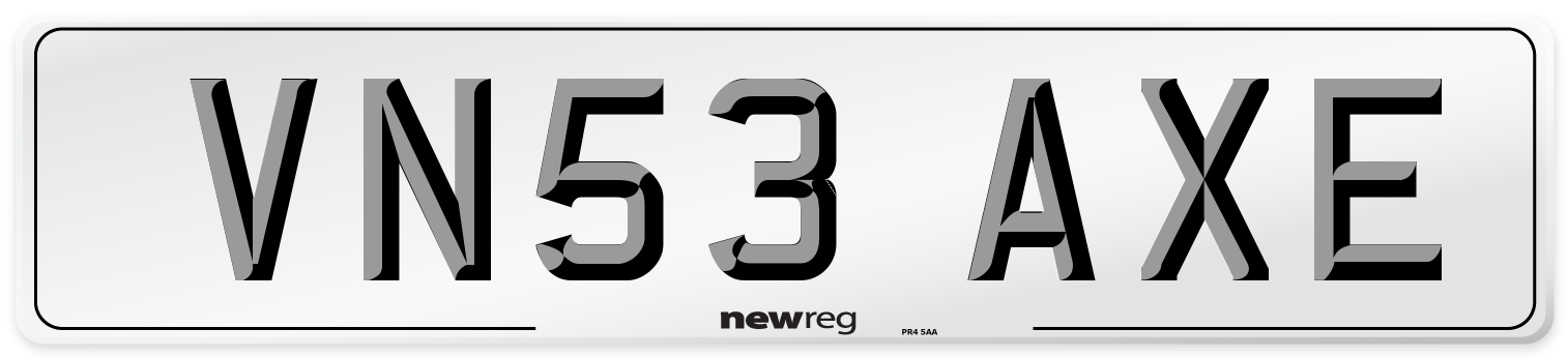 VN53 AXE Number Plate from New Reg